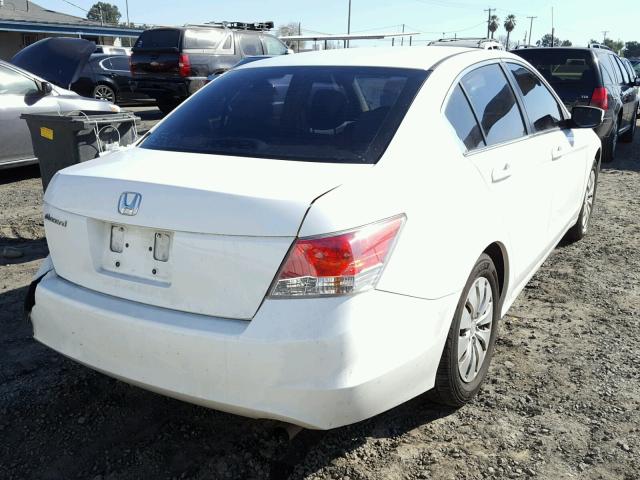 1HGCP2F37AA066838 - 2010 HONDA ACCORD LX WHITE photo 4