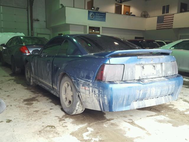 1FAFP4044YF145315 - 2000 FORD MUSTANG BLUE photo 3