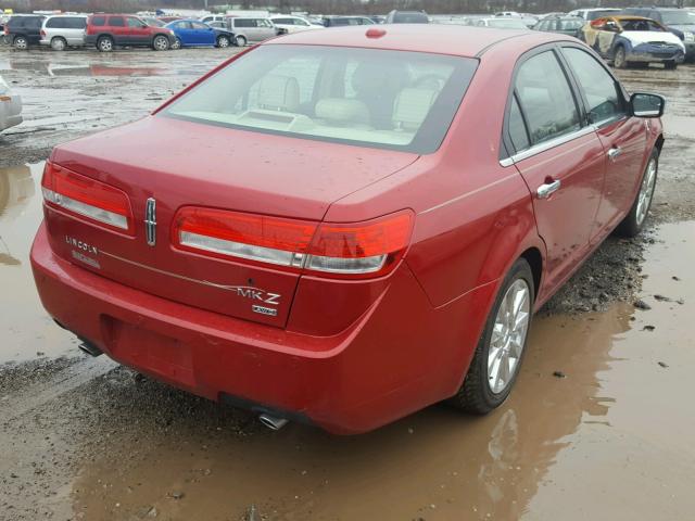 3LNHL2JC2CR832728 - 2012 LINCOLN MKZ RED photo 4