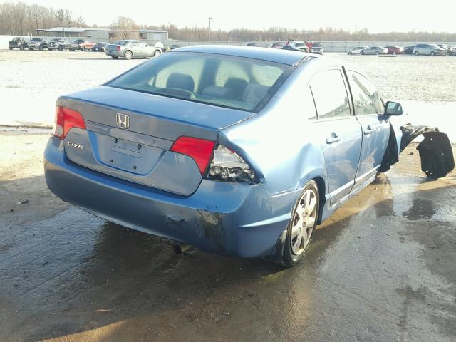 1HGFA16528L047624 - 2008 HONDA CIVIC LX BLUE photo 4