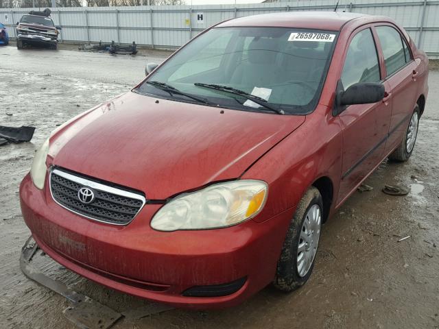 2T1BR32E16C702142 - 2006 TOYOTA COROLLA CE RED photo 2