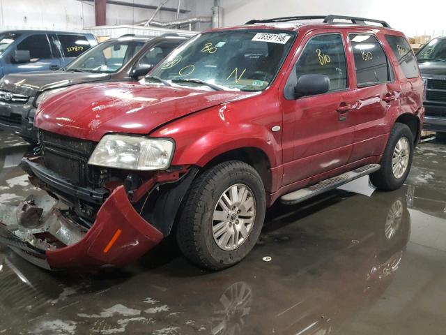 4M2CU87107KJ18654 - 2007 MERCURY MARINER PR RED photo 2