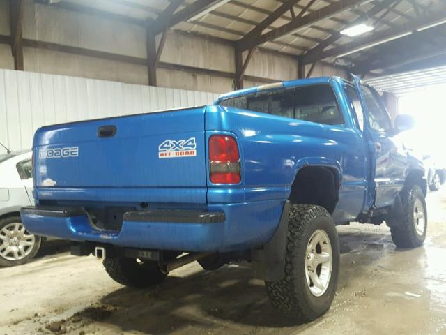 1B7HF16Y21S707062 - 2001 DODGE RAM 1500 BLUE photo 4