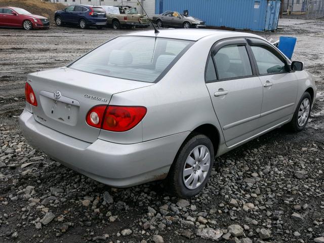 2T1BR38E53C128258 - 2003 TOYOTA COROLLA CE GRAY photo 4