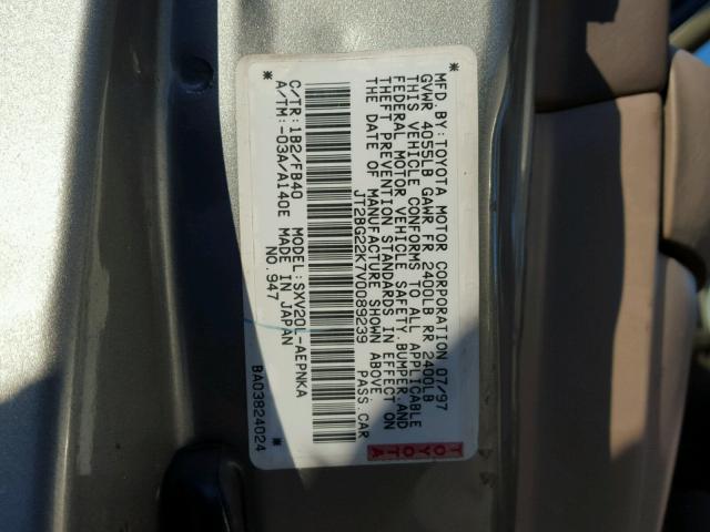 JT2BG22K7V0089239 - 1997 TOYOTA CAMRY LE TAN photo 10