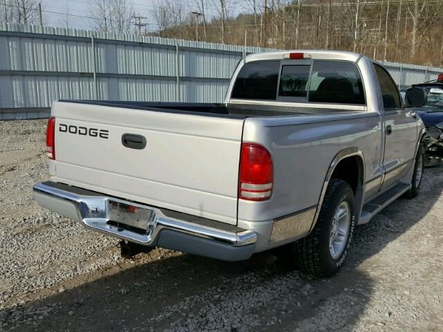 1B7FL26X4XS124840 - 1999 DODGE DAKOTA SILVER photo 4