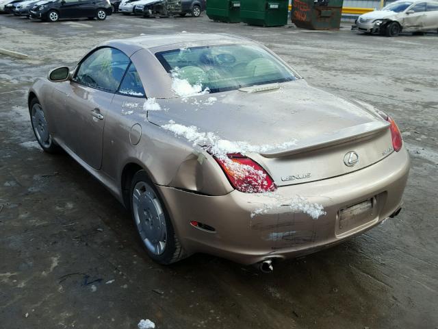 JTHFN48Y620022793 - 2002 LEXUS SC 430 GOLD photo 3