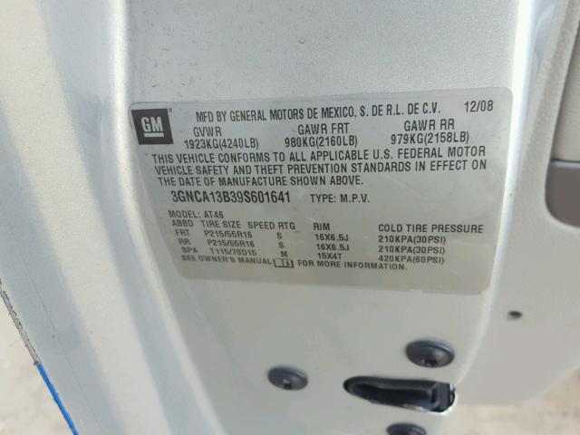 3GNCA13B39S601641 - 2009 CHEVROLET HHR LS 蓝色 照片 10