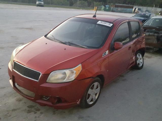 KL1TD66E79B380728 - 2009 CHEVROLET AVEO LS BURGUNDY photo 2