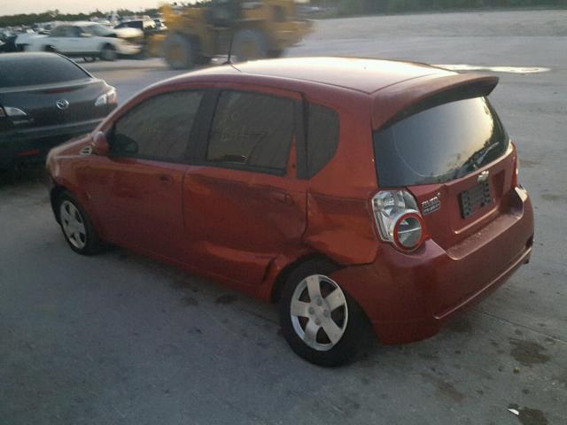 KL1TD66E79B380728 - 2009 CHEVROLET AVEO LS BURGUNDY photo 3
