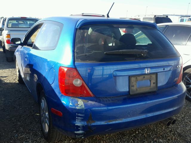 SHHEP33673U407515 - 2003 HONDA CIVIC SI BLUE photo 3