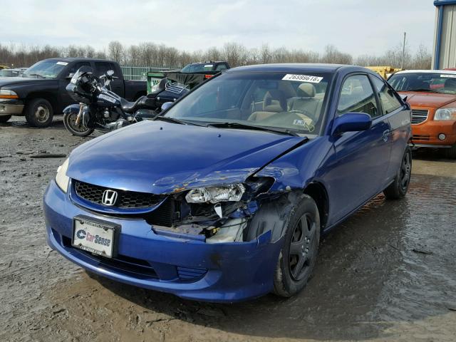 1HGEM22545L068470 - 2005 HONDA CIVIC LX BLUE photo 2