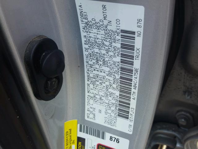 3TMJU62N39M083034 - 2009 TOYOTA TACOMA DOU SILVER photo 10