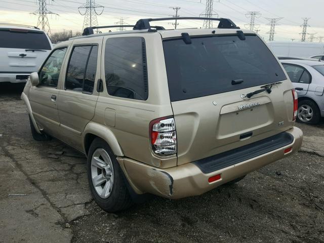 JN8DR09X32W651411 - 2002 NISSAN PATHFINDER GOLD photo 3