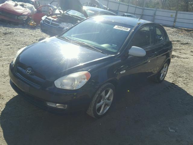 KMHCN36C37U038323 - 2007 HYUNDAI ACCENT SE BLACK photo 2