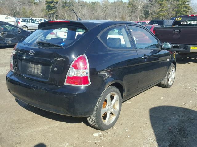 KMHCN36C37U038323 - 2007 HYUNDAI ACCENT SE BLACK photo 4