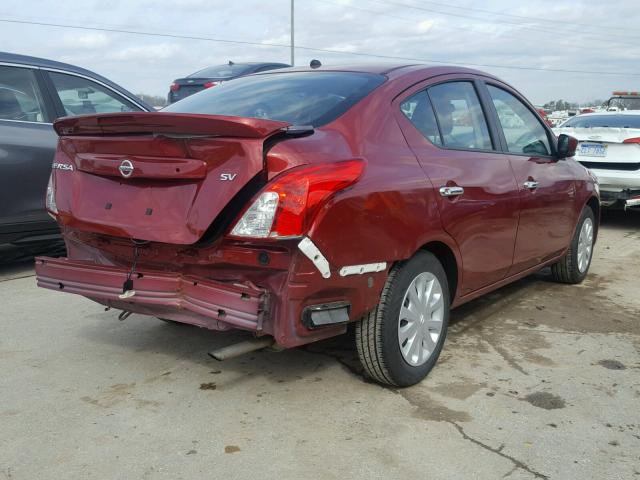 3N1CN7AP1HK424796 - 2017 NISSAN VERSA S RED photo 4