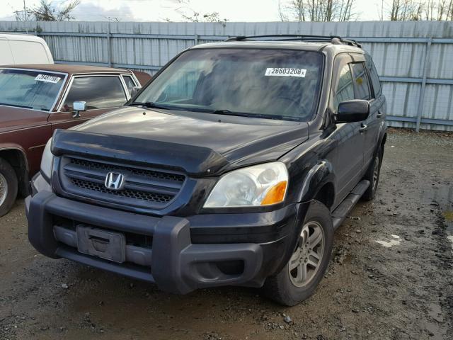 2HKYF18645H500995 - 2005 HONDA PILOT EXL BLACK photo 2