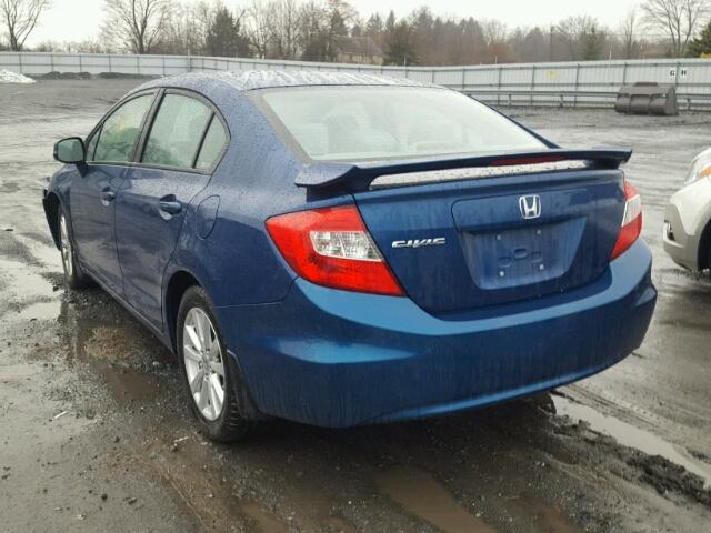 19XFB2F86CE366568 - 2012 HONDA CIVIC EX BLUE photo 3