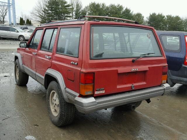 1J4FJ58S0NL209233 - 1992 JEEP CHEROKEE L RED photo 3