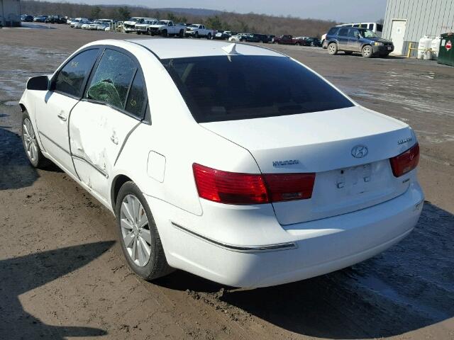 5NPEU46C59H539121 - 2009 HYUNDAI SONATA SE WHITE photo 3