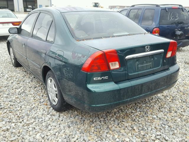 2HGES16511H568250 - 2001 HONDA CIVIC LX GREEN photo 3