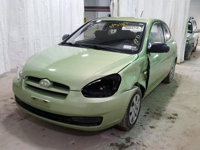 KMHCM36C99U134513 - 2009 HYUNDAI ACCENT GS GREEN photo 2