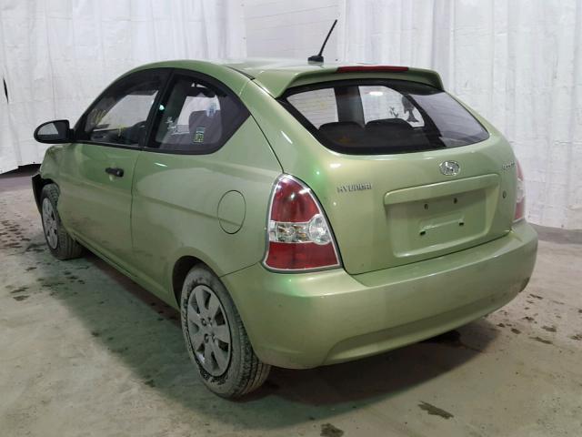 KMHCM36C99U134513 - 2009 HYUNDAI ACCENT GS GREEN photo 3