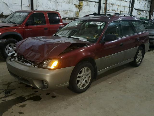 4S3BH675X37627600 - 2003 SUBARU LEGACY OUT RED photo 2