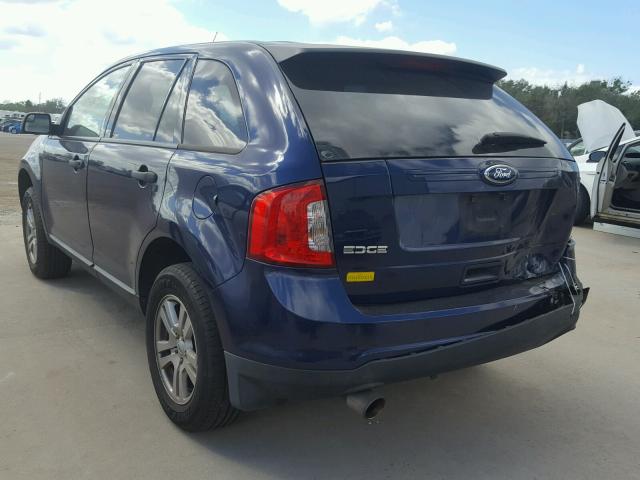 2FMDK3GC7BBA95540 - 2011 FORD EDGE SE BLUE photo 3