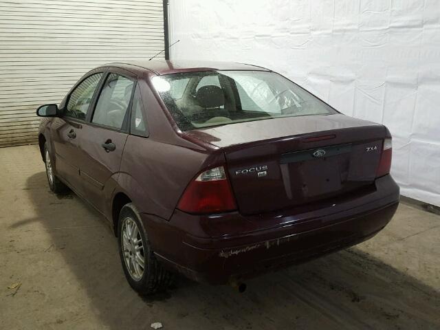 1FAFP34N76W207624 - 2006 FORD FOCUS ZX4 BURGUNDY photo 3