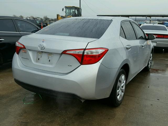 5YFBURHE5FP321578 - 2015 TOYOTA COROLLA L SILVER photo 4