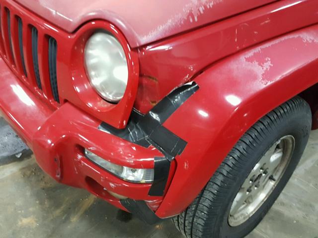 1J8GL58K22W242368 - 2002 JEEP LIBERTY LI RED photo 9