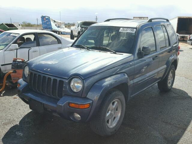 1J4GL58K32W350659 - 2002 JEEP LIBERTY LI BLUE photo 2