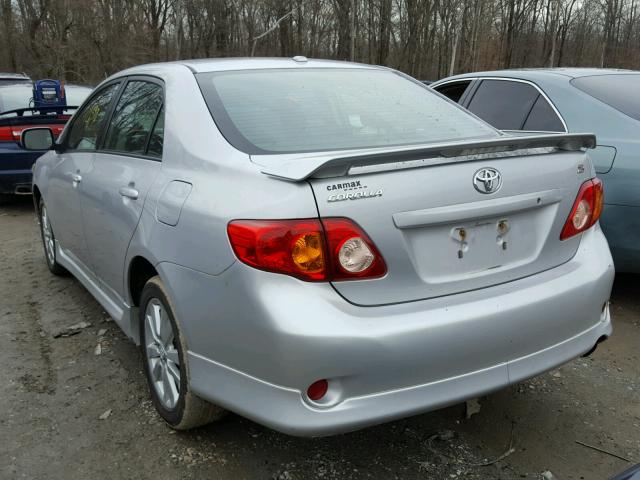 1NXBU40E99Z030101 - 2009 TOYOTA COROLLA BA SILVER photo 3