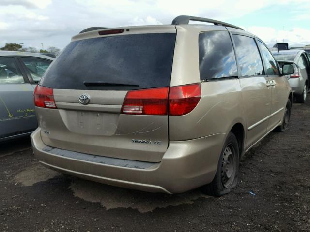 5TDZA23C54S030734 - 2004 TOYOTA SIENNA CE GOLD photo 4