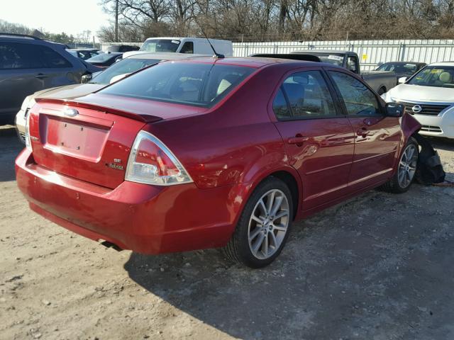 3FAHP07Z29R103569 - 2009 FORD FUSION SE RED photo 4