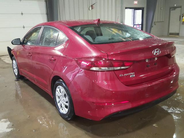 KMHD74LF3HU096050 - 2017 HYUNDAI ELANTRA SE RED photo 3