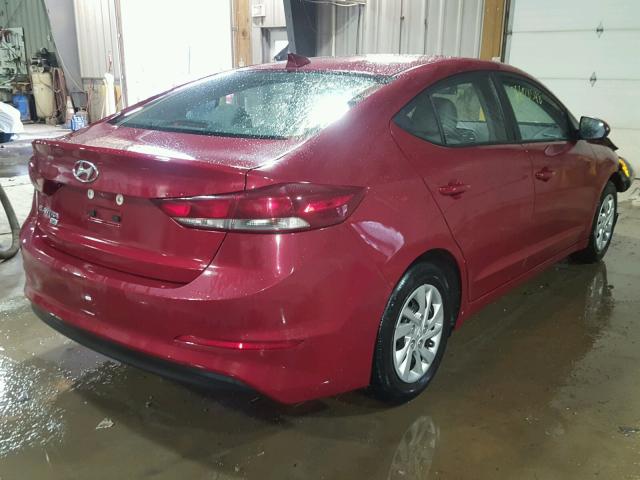 KMHD74LF3HU096050 - 2017 HYUNDAI ELANTRA SE RED photo 4