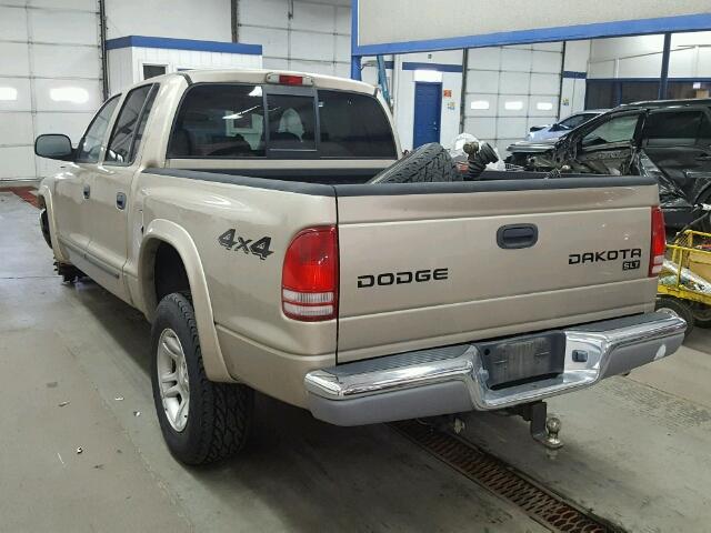 1D7HG48N44S626060 - 2004 DODGE DAKOTA QUA BROWN photo 3