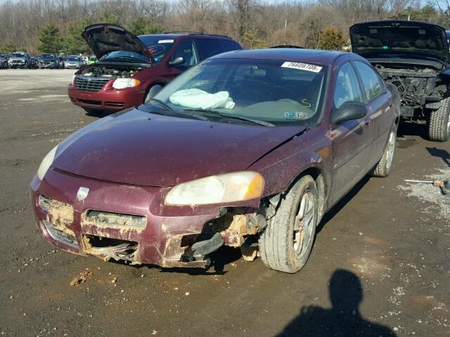 1B3EL46R02N144276 - 2002 DODGE STRATUS SE BURGUNDY photo 2