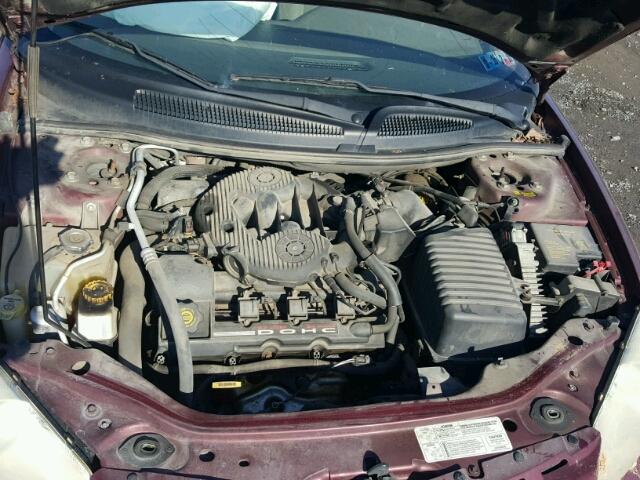 1B3EL46R02N144276 - 2002 DODGE STRATUS SE BURGUNDY photo 7