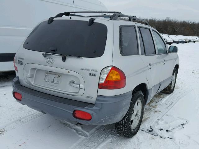 KM8SC73E24U661605 - 2004 HYUNDAI SANTA FE G SILVER photo 4