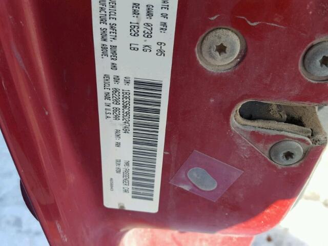 1B3ES56C95D247484 - 2005 DODGE NEON SXT RED photo 10