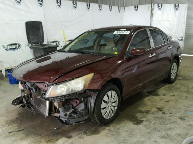 1HGCP26329A056911 - 2009 HONDA ACCORD LX BURGUNDY photo 2