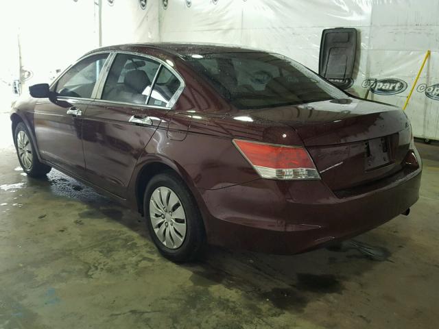 1HGCP26329A056911 - 2009 HONDA ACCORD LX BURGUNDY photo 3