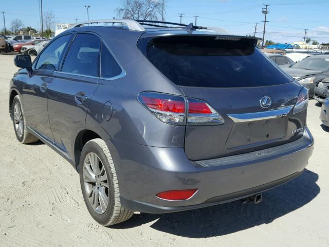 2T2ZK1BA1DC100130 - 2013 LEXUS RX 350 GRAY photo 3