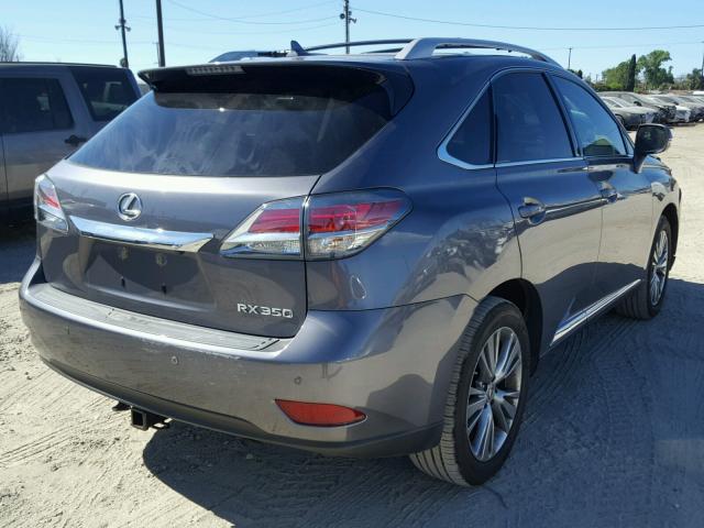 2T2ZK1BA1DC100130 - 2013 LEXUS RX 350 GRAY photo 4