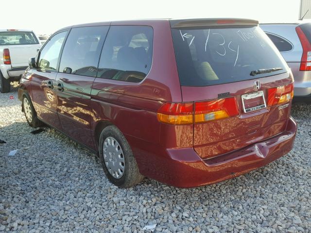 5FNRL18564B040787 - 2004 HONDA ODYSSEY LX MAROON photo 3