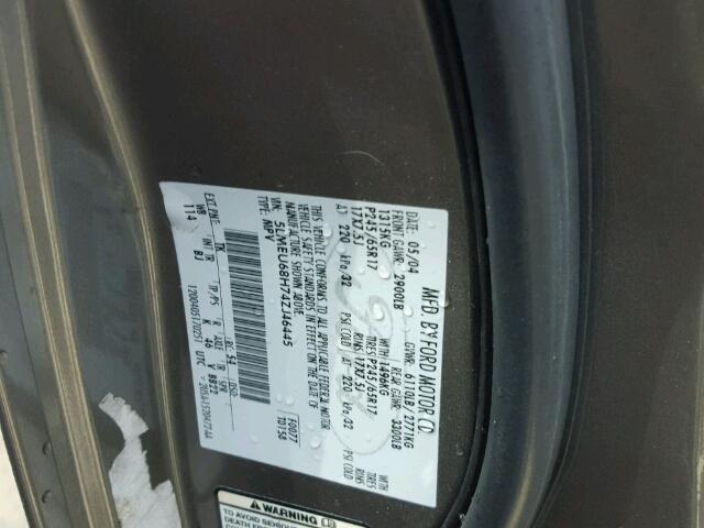 5LMEU68H74ZJ46445 - 2004 LINCOLN AVIATOR 灰色 照片 10